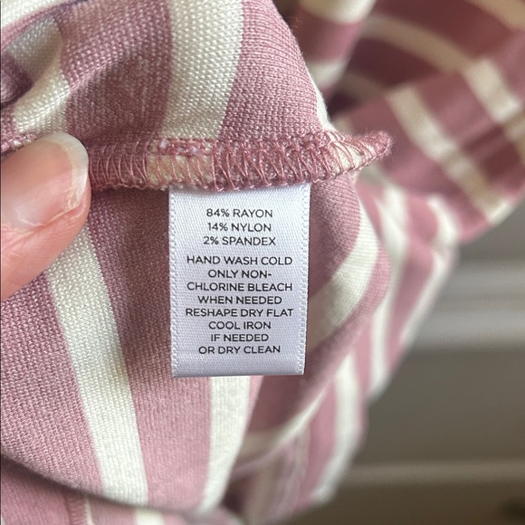LOFT Outlet Striped Sleeveless Top - Pink and White, Women’s XS - Picture 5 of 5